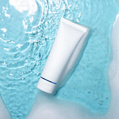 A beautiful still life composition featuring cosmetic products setting with a  background