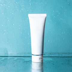 A beautiful still life composition featuring cosmetic products setting with a  background