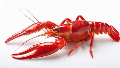 red crawfish crayfish crustacean isolated on a white background