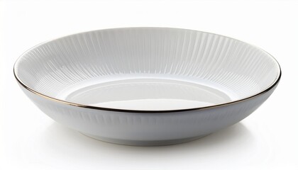 white round shallow bowl dish isolated on a white background