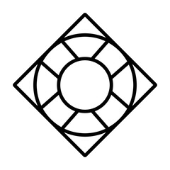 Web Security Support Icon Vector. Lifebuoy Support logo.