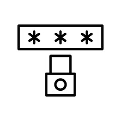 Password Protection Icon Vector. Web login security logo.