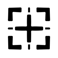Abstract minimalist pattern featuring a central cross and corner L shapes