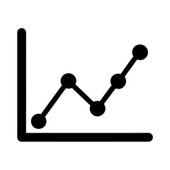 Simple black and white line graph depicting an upward trend over time
