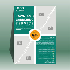 Professional Landscaping and Modern Lawn Care Agency Promotional Flyer Design