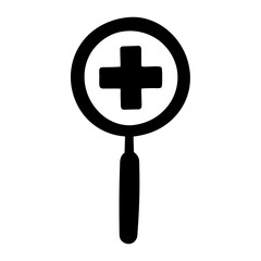Fototapeta premium Medical Symbol under Magnifying Glass A visual representation of healthcare focus