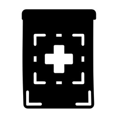 Stylized First Aid Kit Icon in Black and White for Medical Aid