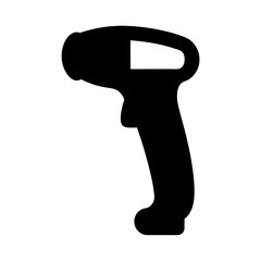 Black Silhouette of a Handheld Barcode Scanner Device for Retail Use