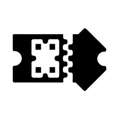 Black and White Ticket Stub with Square Patterns on The Side
