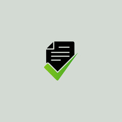 Approved document file icon flat vector design.