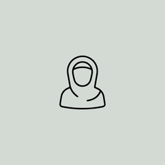 Muslim woman icon flat vector design.