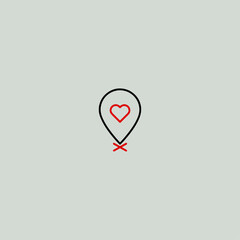 Rendezvous meeting point icon flat vector design.