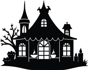 Haunted Candle Shop Silhouette