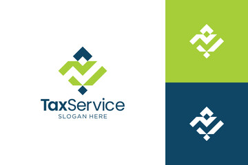 Tax financial logo icon design. Abstract check symbol usable for business, company and service.