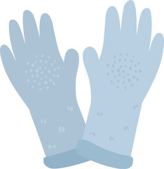 Cute blue rubber gloves illustration