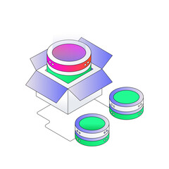 An icon design of database package storage