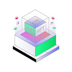 A premium download icon of nft technology