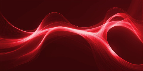 Dynamic red waves create an abstract background with a flowing, textured design