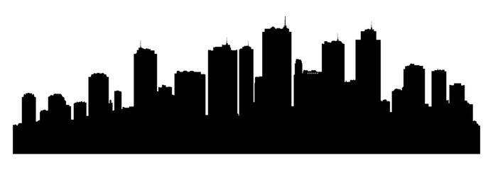 black and white silhouette city without background