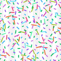 Colorful sprinkles pattern isolated on transparent background for decoration