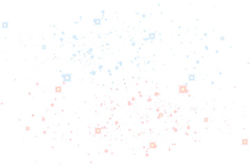 Abstract blue and red dots isolated on transparent background