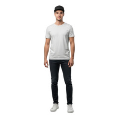 Naklejka premium Full length shot of man in casual wear isolated on transparent background