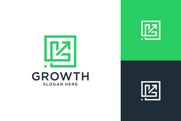 Financial growth logo design template. Abstract diagram chart shape logo vector.