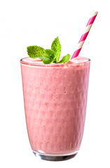 glass of pink milkshake