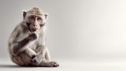 Naklejka premium Nachdenklicher Affe mit philosophischem Ausdruck – symbolisches Tierporträt