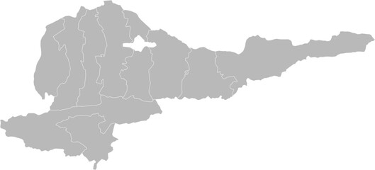 Chuy, kyrgyzstan – administrative vector map with district boundaries (Web Mercator projection, PPT-compatible & fully editable)