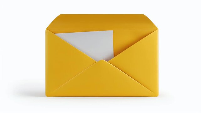 Yellow Envelope: A 3D Animation of a Partially Opened Letter