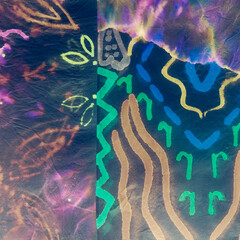 Colorful Tie Die Watercolor. Grunge Texture