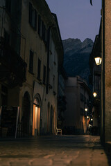 Cozy Night Street in an Italian Mountain Town