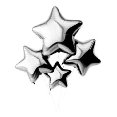 Star Shaped Balloon Vintage Y2K Stipple Art, Festive Halftone Brutalist Retro Vector PNG with Transparent Background, Celebration 2000s Aesthetic Photocopy Effect Tattoo