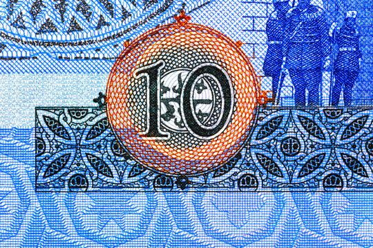 Jordan 10 Dinars 2018 Banknotes.His Majesty King Talal bin Abdullah.FIRST PARLIAMENT.Bonistics.World money collection.Fragment banknote for design purpose.