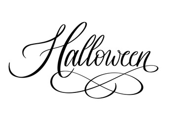 Halloween decorative calligraphy with flourishes sign vector