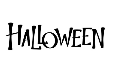 Halloween hand-lettered spooky sign vector
