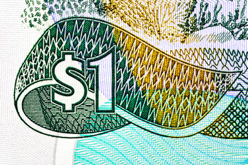 Bahamas 1 Dollar 2001 Banknotes.Sir Lynden Pindling a portrait.Police band Portrait.Bonistics.World money collection.Fragment banknote for design purpose.