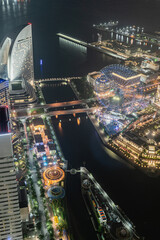 横浜ランドマークタワーから望むみなとみらいの夜景