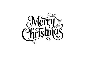 Merry Christmas Festive Typography on Transparent Background