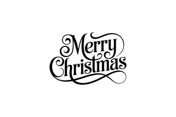 Merry Christmas Festive Typography on Transparent Background