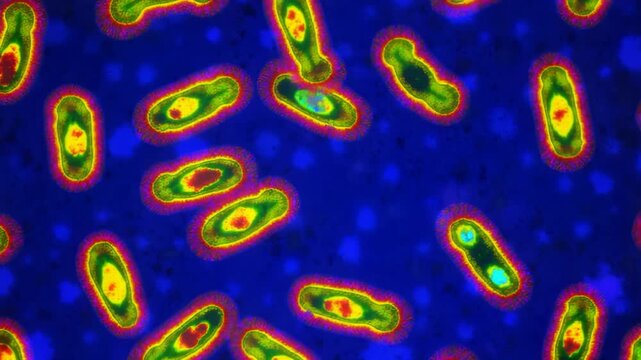 Yersinia pestis bacteria animation microscopy fluorescent microbes research