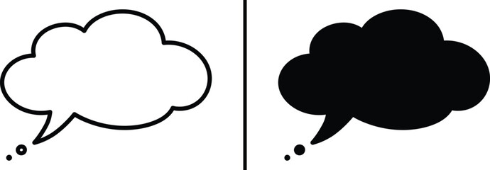 Thought Bubble: Symbolic illustrations of thought bubble, conveying communication, thoughts, and ideas, offering a visual of concepts and conversations.