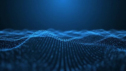 abstract digital waves in motion with glowing blue particles, futuristic motion energy - Powered by Adobe