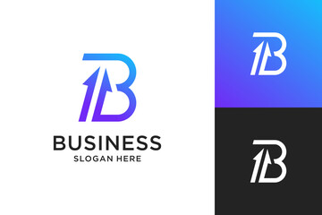 Abstract letter B arrow logo design. Modern icon usable for business, financial and branding.
