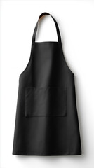 Black apron hanging, demonstrating kitchen chef workwear uniform