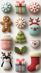 Needle felt christmas ornaments and holiday decorations collection