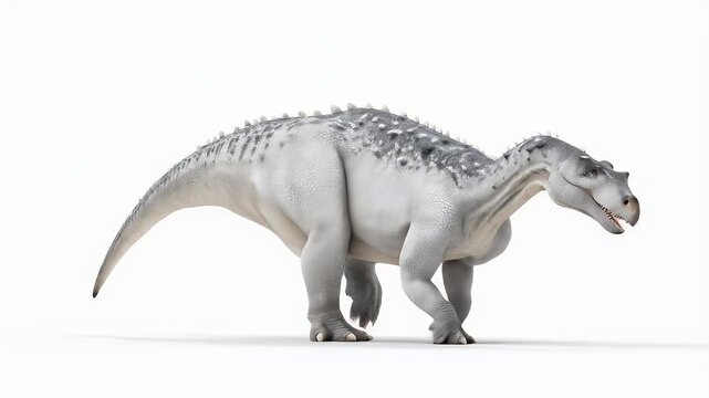 Realistic 3D Render of a Hadrosaur Dinosaur on White.