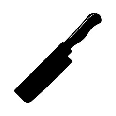 Silhouette of a cleaver kitchen knife with ergonomic handle design