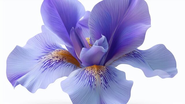 Close-up of a Beautiful Purple Iris Flower.